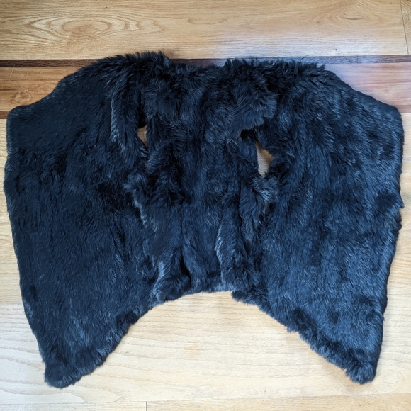 YVES SALOMON rabbit fur vest black - Picture 10 of 10